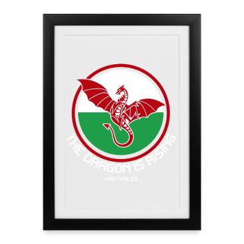 The Dragon Is Rising, Indy Wales - Framed poster (27 × 37 cm) - black - Front