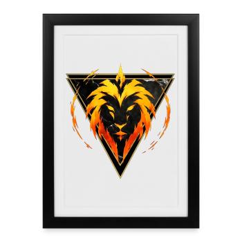 Leo Fire Sign - Zodiac by Kék-Ina - Framed poster (27 × 37 cm) - black - Front