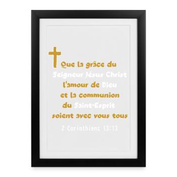 Bible Corinthinens 13:13 Paul Citation Jésus - Affiche encadrée (27 × 37 cm) - noir - Devant