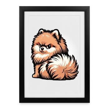 Pomeranian Pomeranian Pomeranian Spitz Dog Miniature Spitz Holder - Framed poster (27 × 37 cm) - black - Front