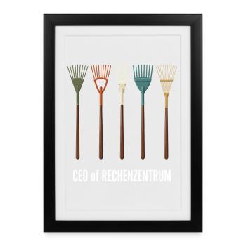 Rechenzentrum Gärtner Garten Gartenarbeit - Gerahmtes Poster (27 × 37 cm) - Schwarz - Vorne