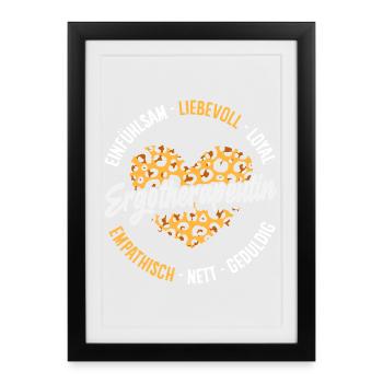 Ergotherapeutin Einfühlsam - Gerahmtes Poster (27 × 37 cm) - Schwarz - Vorne