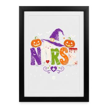 Infirmière Infirmière Halloween - Affiche encadrée (27 × 37 cm) - noir - Devant