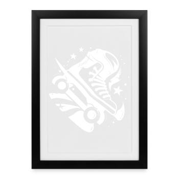 Roller Skates Graphic - Framed poster (27 × 37 cm) - black - Front