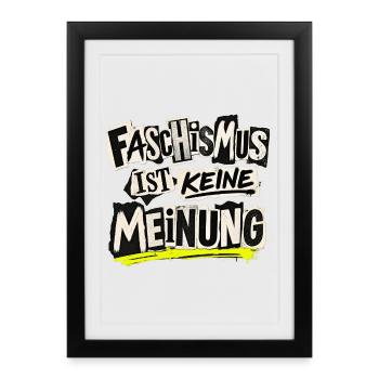 Faschismus ist keine Meinung – Statement - Gerahmtes Poster (27 × 37 cm) - Schwarz - Vorne