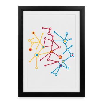molecular pattern - Framed poster (27 × 37 cm) - black - Front