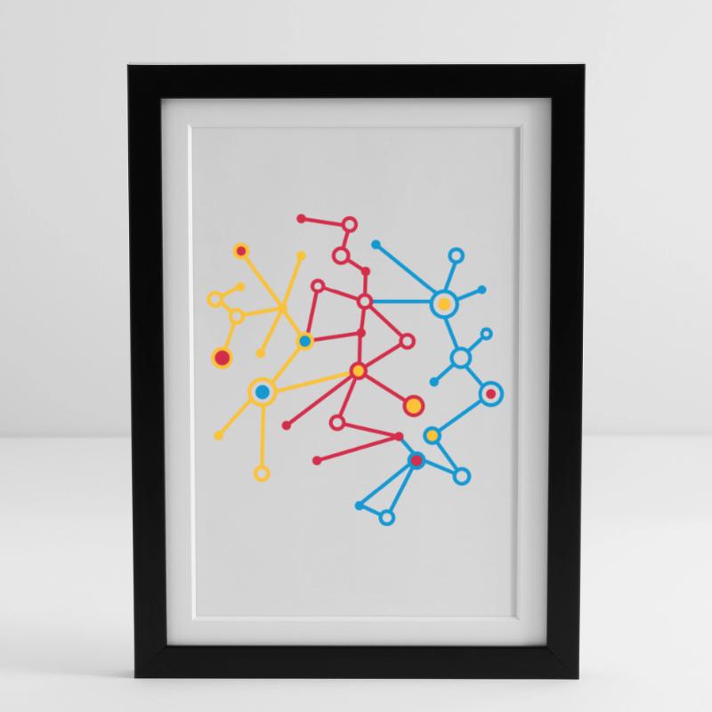 molecular pattern Framed poster (27 × 37 cm)