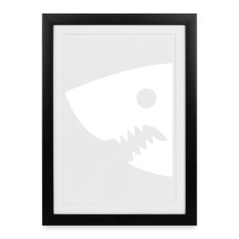 Tête de requin - Affiche encadrée (27 × 37 cm) - noir - Devant