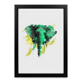 éléphant - Affiche encadrée (27 × 37 cm) - noir - Devant
