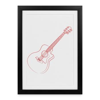 guitar - Framed poster (27 × 37 cm) - black - Front