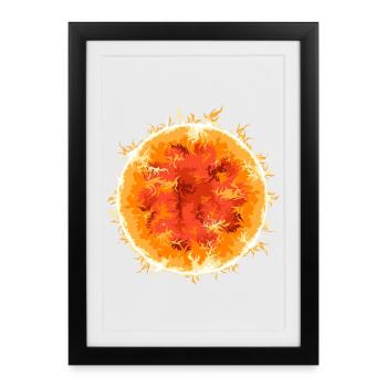 Fireball, Sun, Symbol, Summer, Space, Space - Framed poster (27 × 37 cm) - black - Front