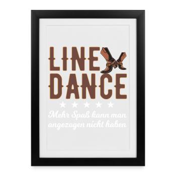 Linedance Spaß - Gerahmtes Poster (27 × 37 cm) - Schwarz - Vorne