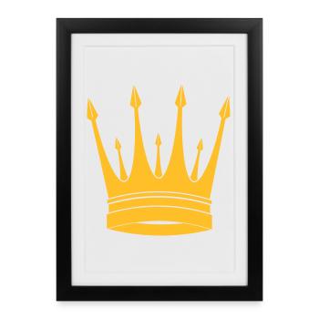 Couronne / Roi / Crown / King - Affiche encadrée (27 × 37 cm) - noir - Devant