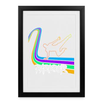 Parkour - Affiche encadrée (27 × 37 cm) - noir - Devant