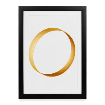 simple gold ring - wedding ring - wedding - Framed poster (27 × 37 cm) - black - Front
