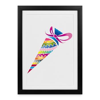 Sac d’école à motifs colorés pour la scolarisation - Affiche encadrée (27 × 37 cm) - noir - Devant