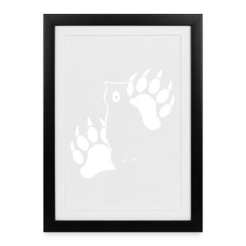 Ours Grizzli - Affiche encadrée (27 × 37 cm) - noir - Devant