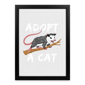 adopt a cat - Framed poster (27 × 37 cm) - black - Front