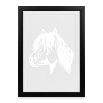 Pony Portrait white - Framed poster (27 × 37 cm) - black - Front