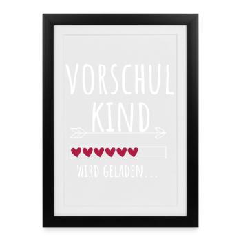 Vorschulkind Kindergarten Vorschule Geschenk - Gerahmtes Poster (27 × 37 cm) - Schwarz - Vorne