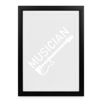 musicien musicien musicien eGuitar Band Logo icône - Affiche encadrée (27 × 37 cm) - noir - Devant