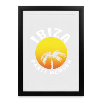 MEMBRES DU PARTI IBIZA - Affiche encadrée (27 × 37 cm) - noir - Devant
