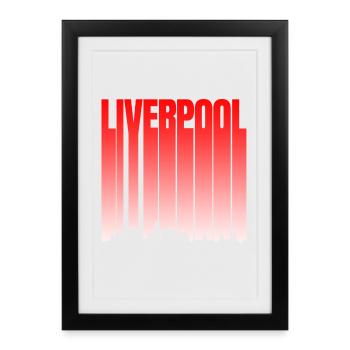 Liverpool Skyline Gradient - Framed poster (27 × 37 cm) - black - Front