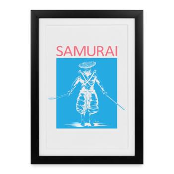 Samurai Symbol Logo icon Illustration Graphic - Framed poster (27 × 37 cm) - black - Front