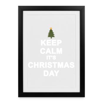 Noël Minimaliste Calme Jour Noël - Affiche encadrée (27 × 37 cm) - noir - Devant