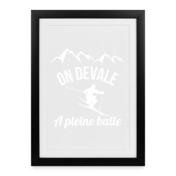 skiing, skiing, winter sports - Framed poster (27 × 37 cm) - black - Front