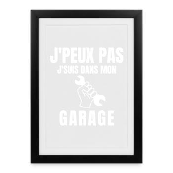 garagiste, tuning, fan de mécanique - Affiche encadrée (27 × 37 cm) - noir - Devant