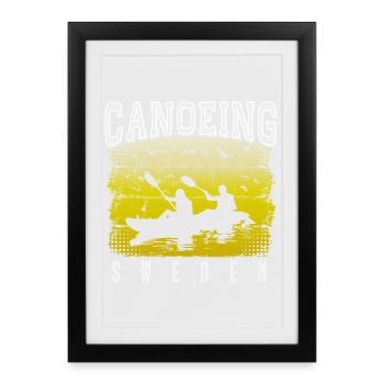 Canoë-kayak Suède - Canoë - Rafting Kayak Canoë - Affiche encadrée (27 × 37 cm) - noir - Devant