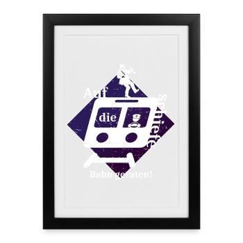 Schiefe Bahn - Gerahmtes Poster (27 × 37 cm) - Schwarz - Vorne