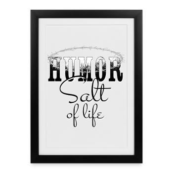 Humour - Sel de vie - Recette de vie - Affiche encadrée (27 × 37 cm) - noir - Devant