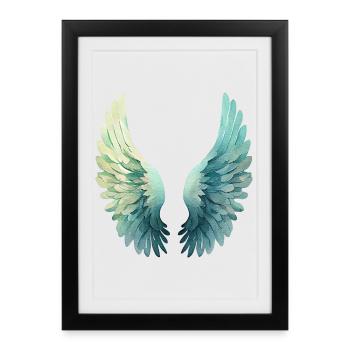 Ailes d'Aqua Pastel pour la Sérénité - Affiche encadrée (27 × 37 cm) - noir - Devant