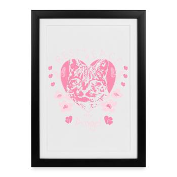 Ange chat - Affiche encadrée (27 × 37 cm) - noir - Devant