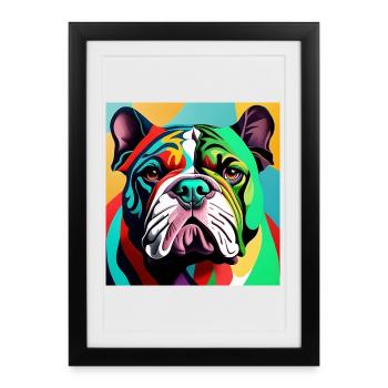 Bouledogue - Affiche encadrée (27 × 37 cm) - noir - Devant