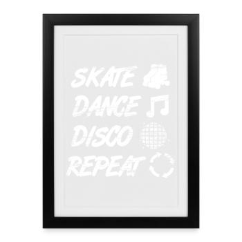 Roller Skating Disco - Framed poster (27 × 37 cm) - black - Front