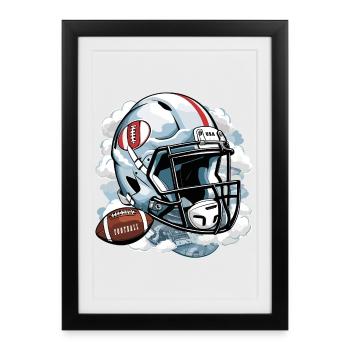 American football - Framed poster (27 × 37 cm) - black - Front