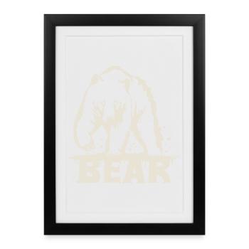 Bear Pawing [White] - Framed poster (27 × 37 cm) - black - Front