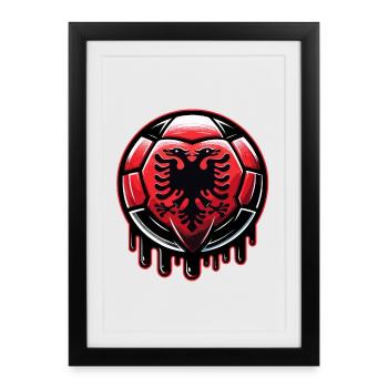 Albania : Proud football design for fans - Framed poster (27 × 37 cm) - black - Front