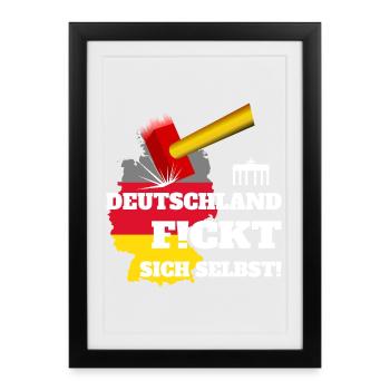 L’Allemagne se fout en l’air ! - Affiche encadrée (27 × 37 cm) - noir - Devant