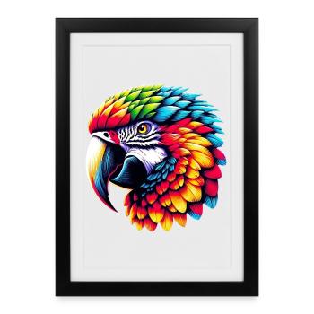 Perroquet - Affiche encadrée (27 × 37 cm) - noir - Devant