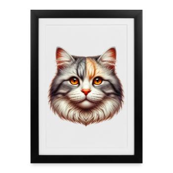 Chat - Affiche encadrée (27 × 37 cm) - noir - Devant