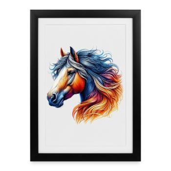 Cheval - Affiche encadrée (27 × 37 cm) - noir - Devant