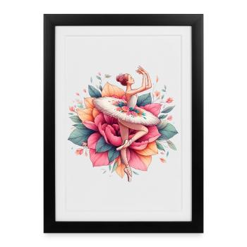 Ballet dancer with tutu - Framed poster (27 × 37 cm) - black - Front