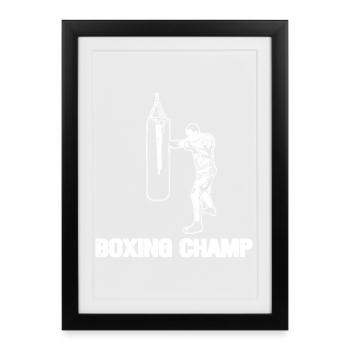 Champion de boxe - Affiche encadrée (27 × 37 cm) - noir - Devant