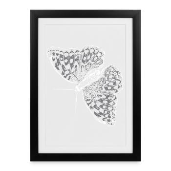 Butterfly Wing Butterfly Butterfly - Framed poster (27 × 37 cm) - black - Front