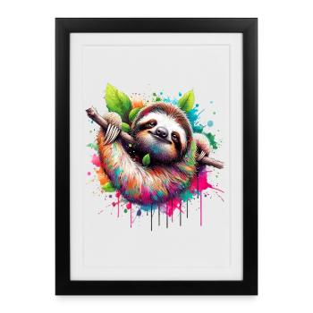 Sloth - Framed poster (27 × 37 cm) - black - Front