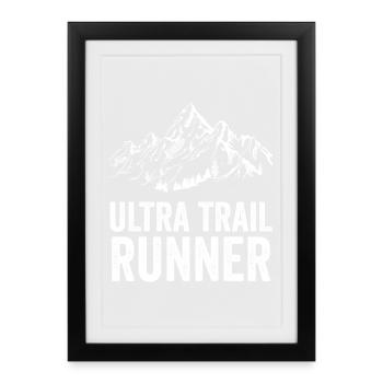 Ultra Trail Runner - Framed poster (27 × 37 cm) - black - Front